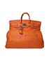 HAC 50 Veau Taurillon Clemence Leather IN Orange, front view